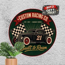 Decorative Single Piece Wall Art Plaque Round Metal Tin Sign Decor 8x8