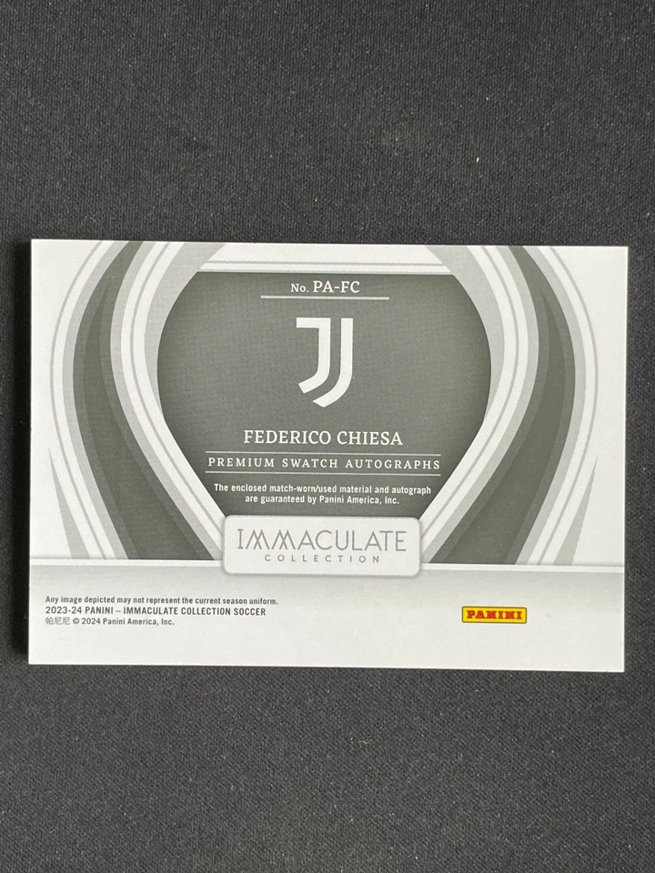 Federico Chiesa 2023-24 Panini Immaculate Collection Premium Swatch Auto 44/99 - Image 2 of 2