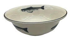 Emma Bridgewater Bowls (2) 6” Cereal Fish Salmon Trout Hand Painted England 1997
