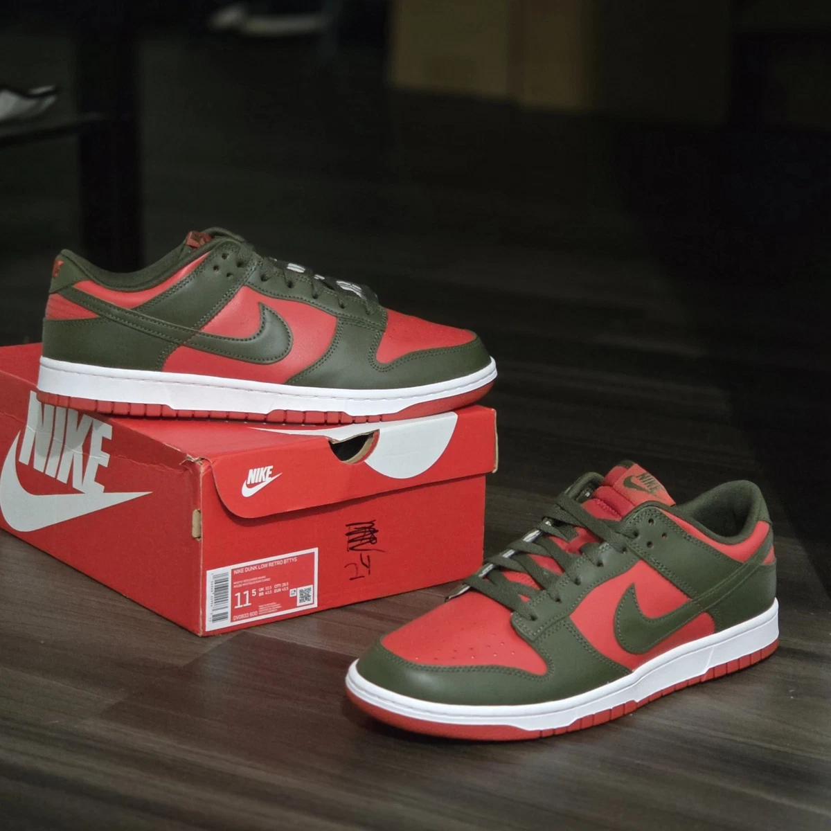 Nike Dunk Low Cargo Khaki Mystic Red | eBay
