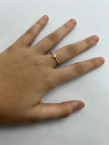 Authentic Shashi 925 Silver Gold Plated Womens Round Ring Zirconia Sz 6.75
