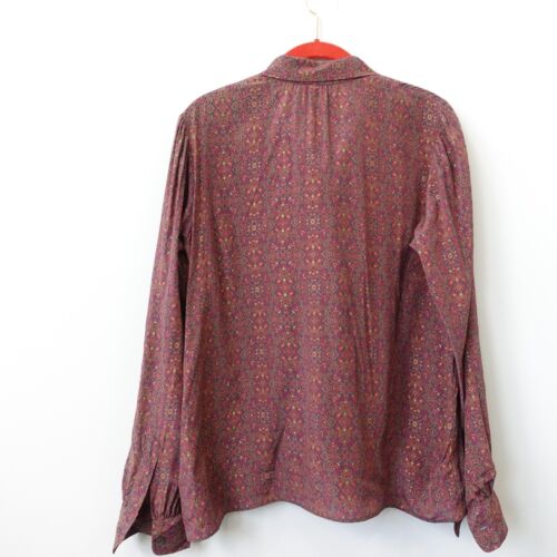 Saint Laurent Rive Gauche Top 40 Seide Puff Bluse Fliege Knopf Small VINTAGE - Bild 6 von 7