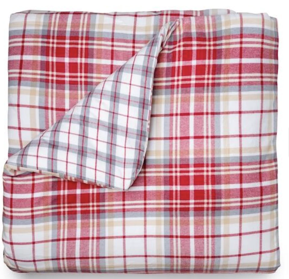 Juego de edredón de franela suave 100 % algodón Martha Stewart 3 piezas 1 funda 2 fundas reina/rey Foto 3 de 4