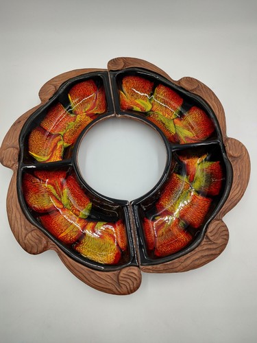 California Pottery Sequoia Ware Vorspeise Snack Keramik Servieren Dip Set Vintage 731 - Bild 2 von 17