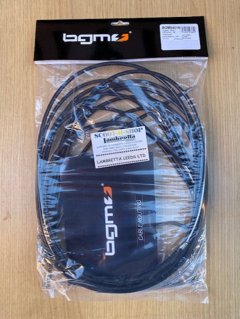 LAMBRETTA BGM PRO CABLE SET - BLACK. - FRICTION FREE -  PTFE LINED  FREE POST