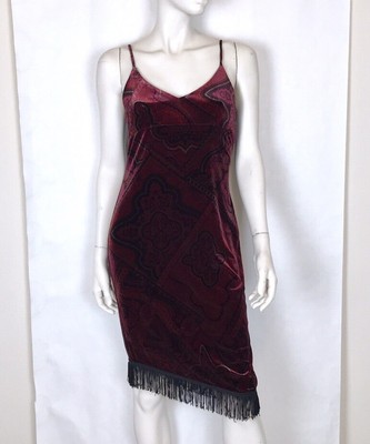 velvet fringe dress