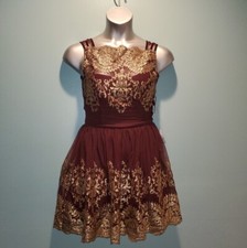 Windsor Jr Burgandy Formal Dress w Midi Skirt