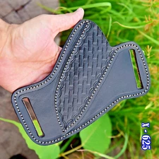 Handmade Leather Sheath Fixed Blade Knife pancake cover Fits Up To 4"—4.25” x625