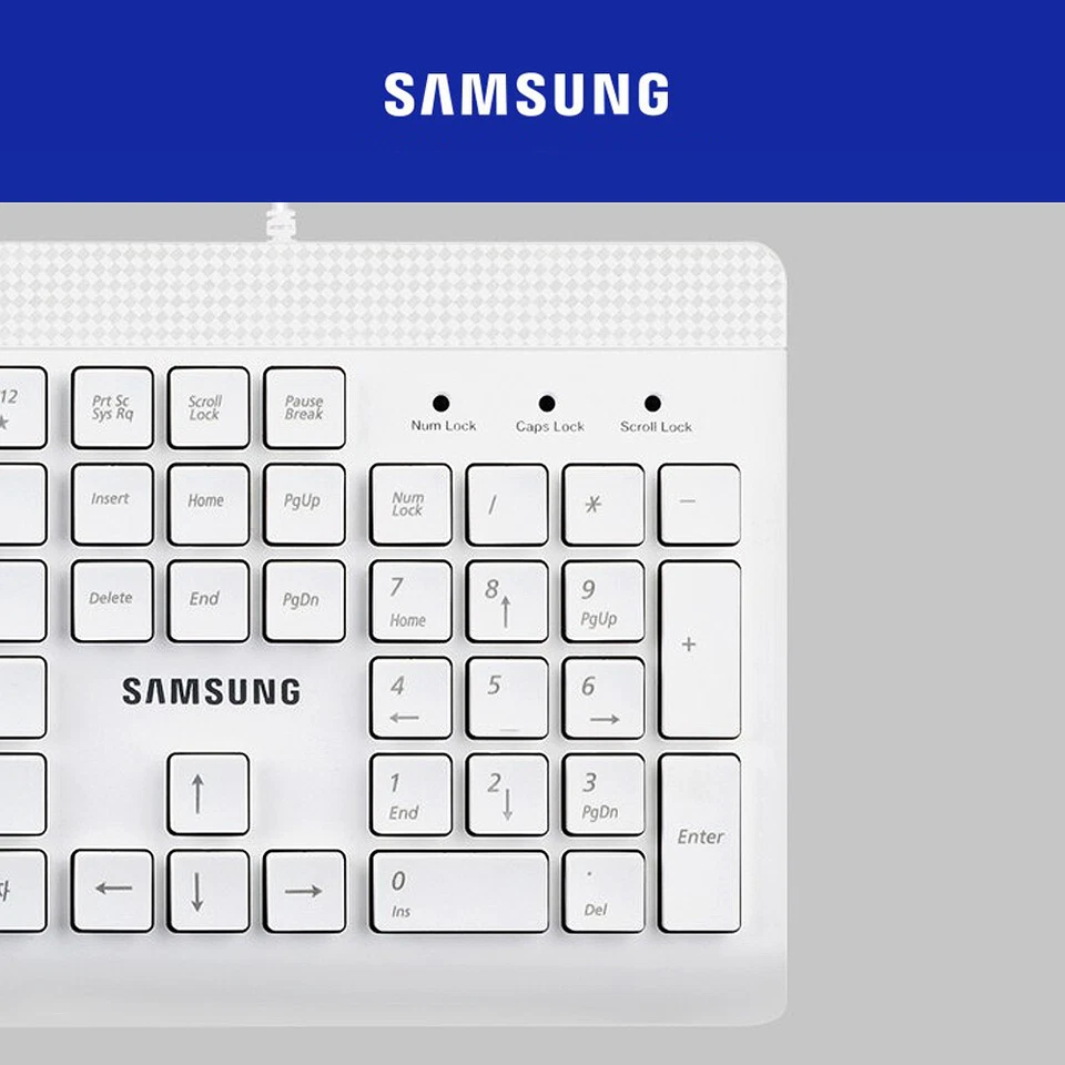 SAMSUNG Wired Pattern Membrane Keyboard SPA-KA1BUW Gaming Light Quiet Typing - Image 4 of 4