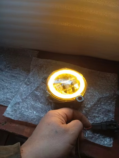 Alfa Romeo - Coppia Fendinebbia LED Angel Eyes Universali Auto Fari Anteriori 3 Fori Anelli D - Miniatura 7