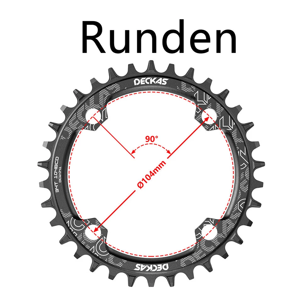 DECKAS MTB 104 BCD Narrow Wide Rund Oval 30-52T Zähne Fahrrad Kurbel Kettenblatt - Bild 2 von 4