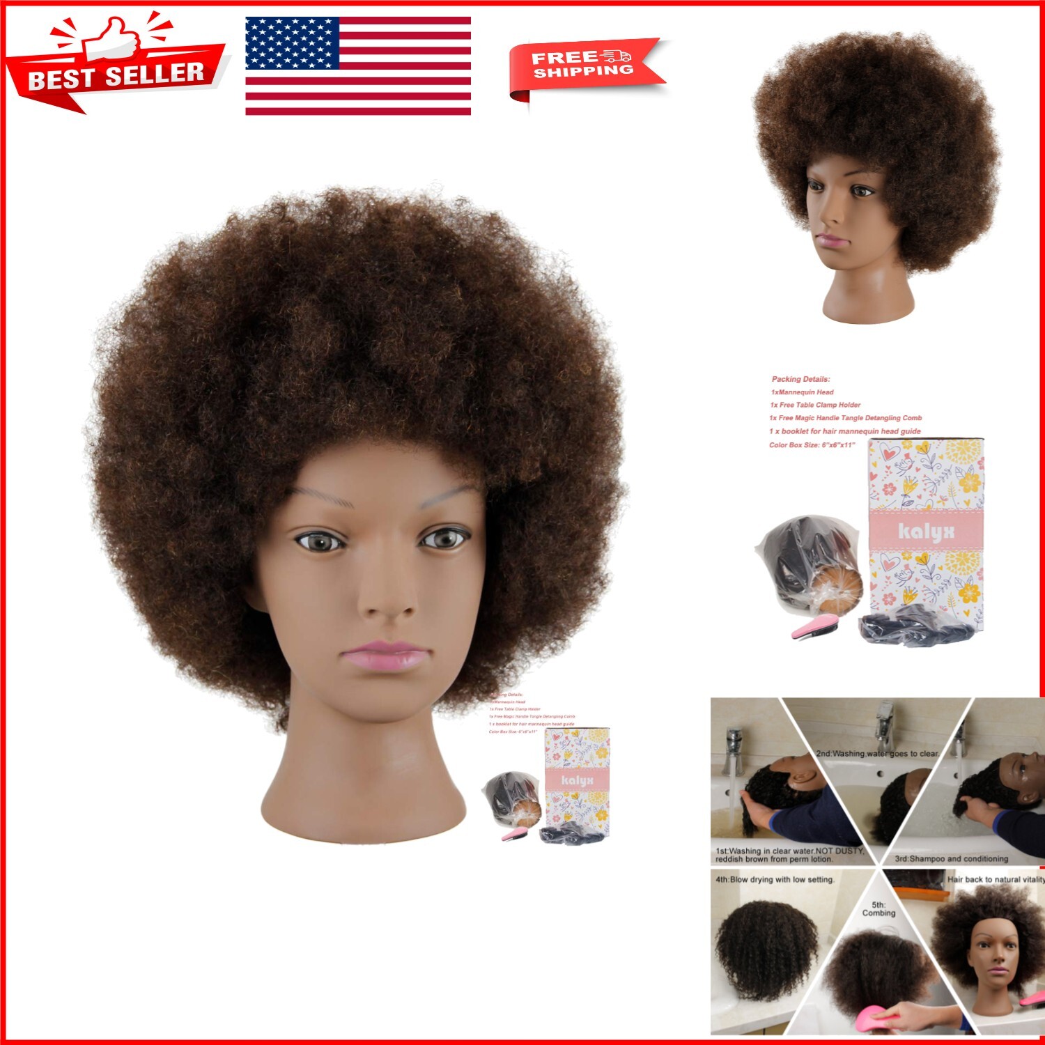 Versatile Afro Hair Mannequin Head with 100% Human Hair for Perfect Styling
