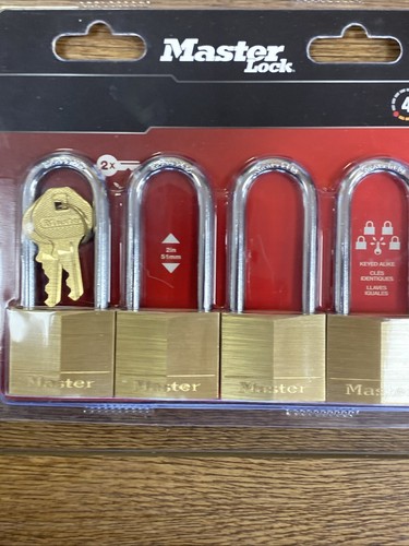 Master Lock 140QLH Solid Brass Keyed-Alike Wide Padlock 1-9/16 in. - Picture 7 of 14