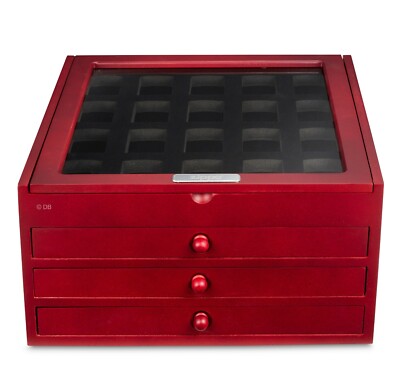 Zippo Lighter Display Cabinet Case Holds 80 Lighters Rosewood - Foto 8