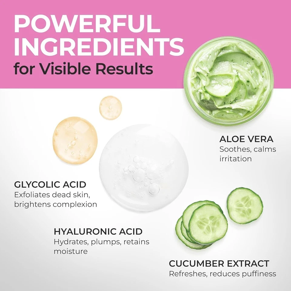 InstaSkincare toner de ácido glicólico 8% para rotina facial com ácido hialurônico 8 oz - Imagem 2 de 4