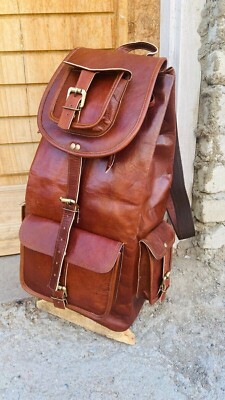 Unisex Rucksack Genuine Laptop Travel New Shoulder Handmade Leather Backpack Bag