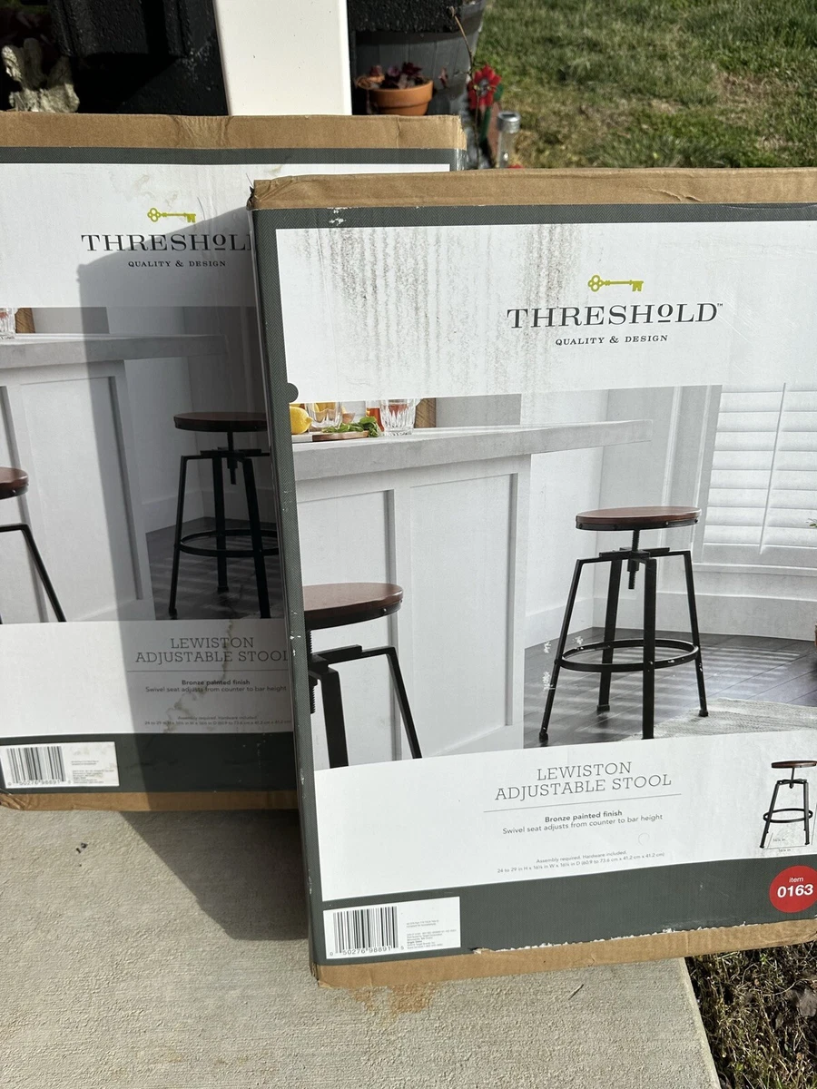 NIB Threshold Lewiston Adjustable Height Swivel Stool 18