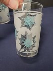 Set 5 Federal Glass Atomic Blue Snowflake Juice Glasses  3 1/2"  Frosted MCM — photo 6