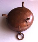 Vtg Hammered 3 Leg All Copper Cauldron Kettle Old Pot Ring Handles Old Display — photo 7
