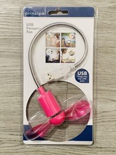 Principal USB Personal Fan Adjustable Neck Pink New in Package