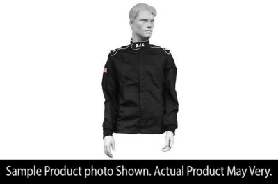 RJS Expired SFI 3-2A/20 Elite Safety Fire Jacket XL Nomex Blend Black 200490106