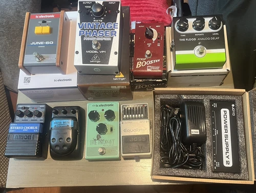 guitat pedal lot of 8 Plus Joyo Power Supply. Arion, Ibanez, Boss, TC, JC,+ More