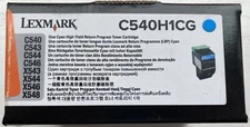Lexmark C540H1CG One Cyan High Yield Toner Cartridge. New Old Stock. Unused!