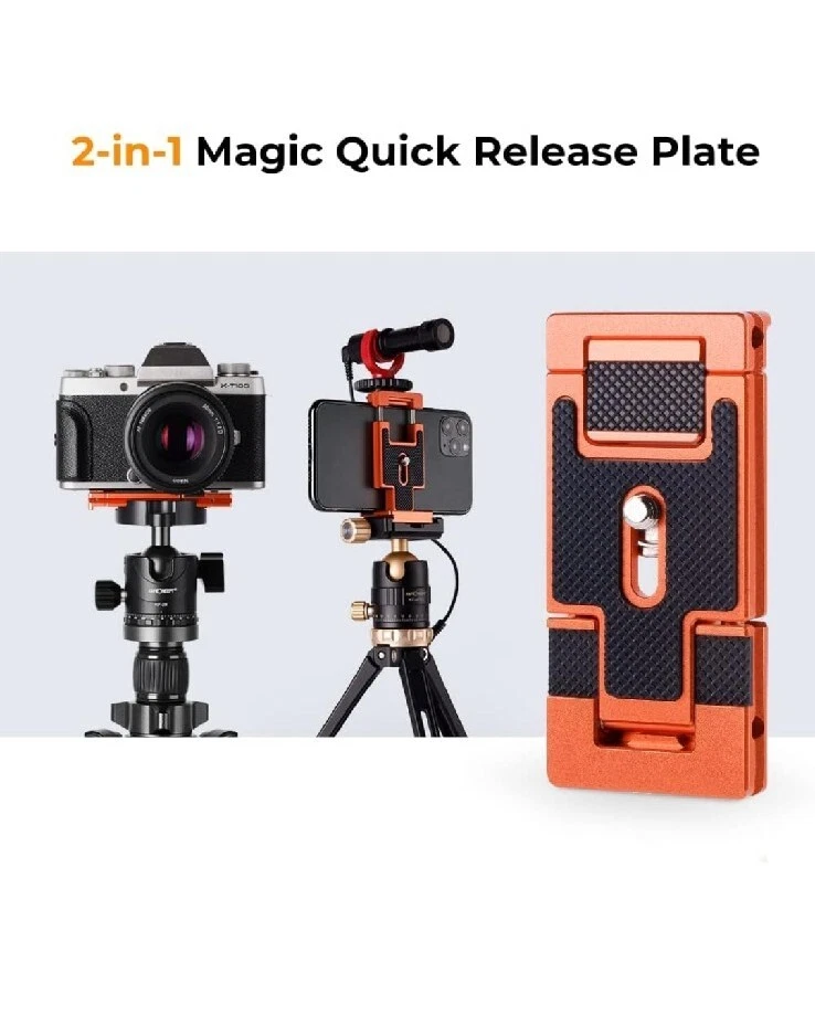 K&F Concept 68" Carbon Fiber Camera Tripod Quick Release Plate 10KG Load Compact - Image 3 of 4