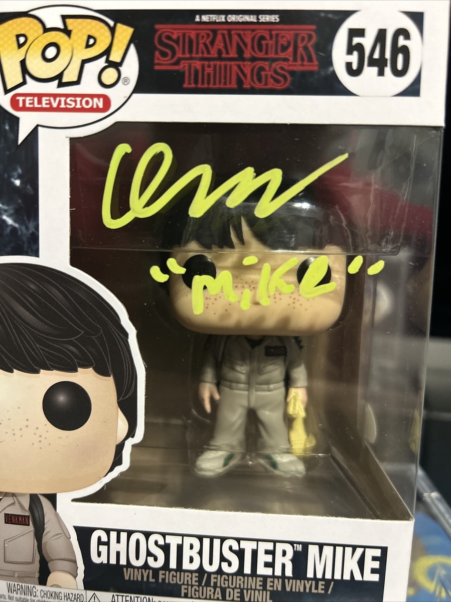 Stranger Things Ghostbuster Mike Funko Pop! #546 Signed Finn