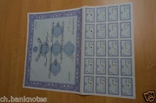 Republic Of Iraq 1000Dinar compensation bond Agrarian reform Circa 1961 Specimen