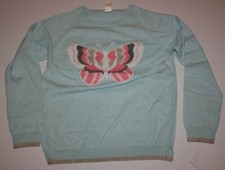New OshKosh Girls 12 year Sweater Top Pretty Pink  Gold Butterfly Light Blue