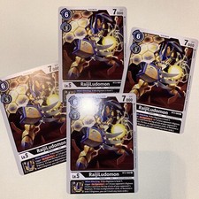 Digimon TCG RaijiLudomon Playset 1.0 1.5 BT3-069 Release Special x4 Black