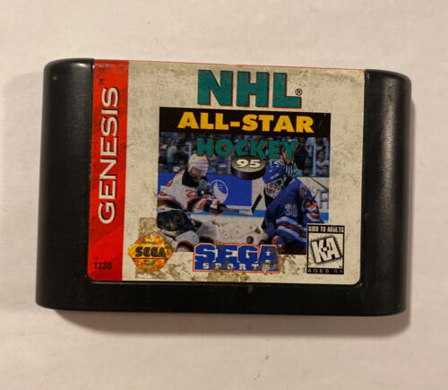 NHL All-Star Hockey 95 (Sega Genesis, 1995) Authentic Tested Video Game Works - Picture 1 of 6
