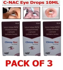 (PACK OF 3) C-NAC Eye Drops For Cataract, N-Acetylcarnosine (10ml Each) NAC
