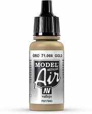 Vallejo Model Air GOLD 17ml - Hobby and Model Acrylic Paint - 71066