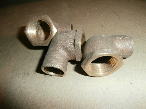 3 Brass  1/2" Copper Sweat  x 1/2"  fip 90 Elbows