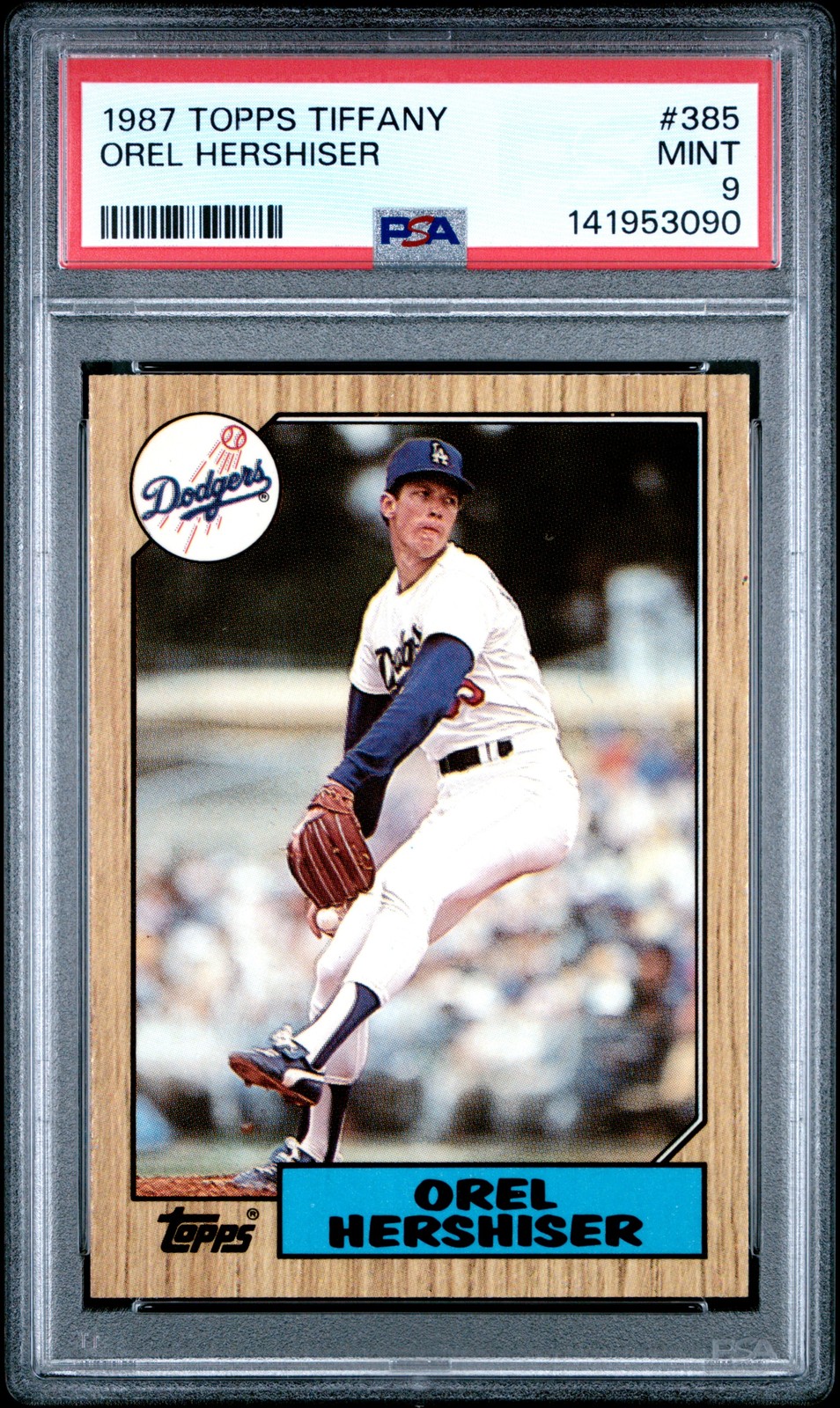 1987 TOPPS TIFFANY #385 OREL HERSHISER PSA 9
