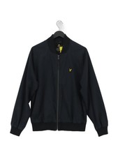 Lyle & Scott Men's Jacket M Blue Cotton with Nylon Bomber Jacket