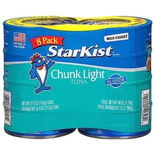 StarKist chunk light tuna in water, 5 oz, 8 Cans FREE SHIPPING.