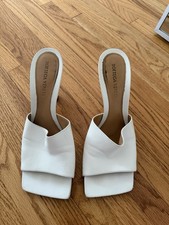 Bottega Veneta Stretch White Leather Mule Sandals - US 8 / EU 38