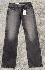 ZARA Black Gray Wide Leg Jeans size 6 NWT 33x36