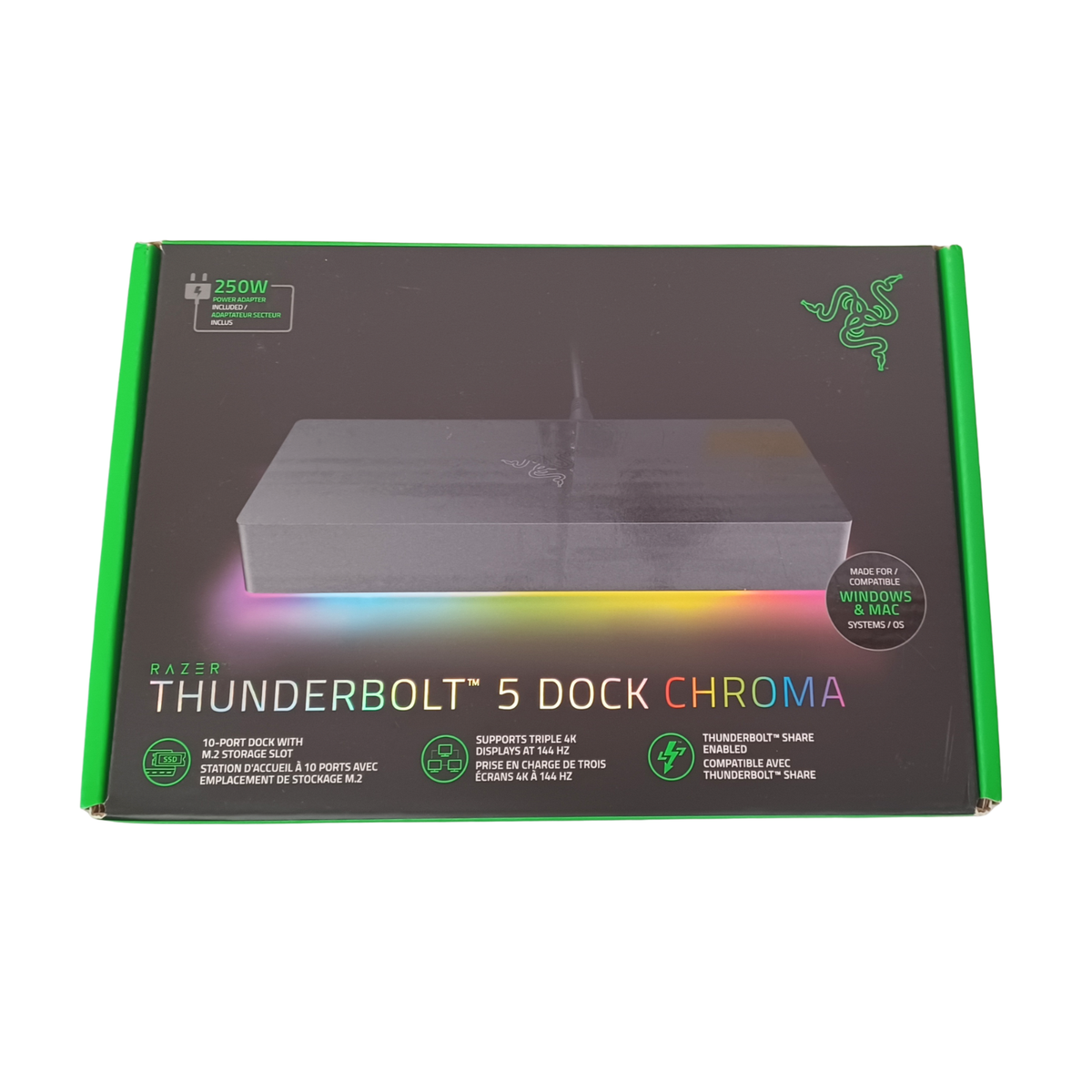 Razer Thunderbolt 5 Dock Chroma 11-Port SSD Slot 140W PD, Black | eBay
