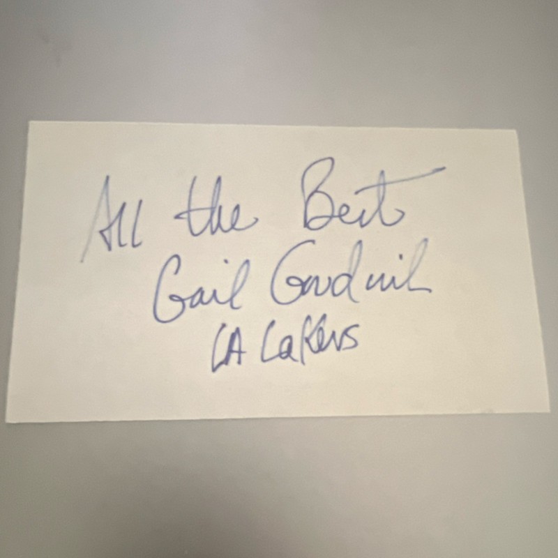 Gail Goodrich Auto Index Card hand Signed Los Angeles Lakers UCLA Suns Jazz NBA