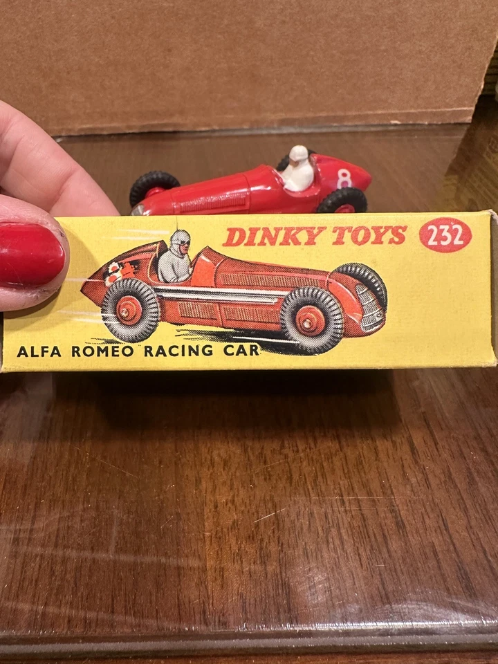 DINKY No.232 - Alfa Romero RACING CAR #8 (Red) + Original BOX (1954-1960) VGC  - Image 2 of 4