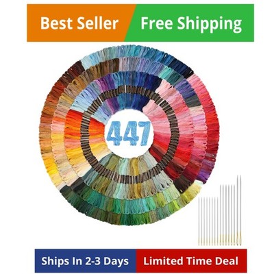 447 Colors Embroidery Floss Cross Stitch Thread Friendship Bracelet Making St...