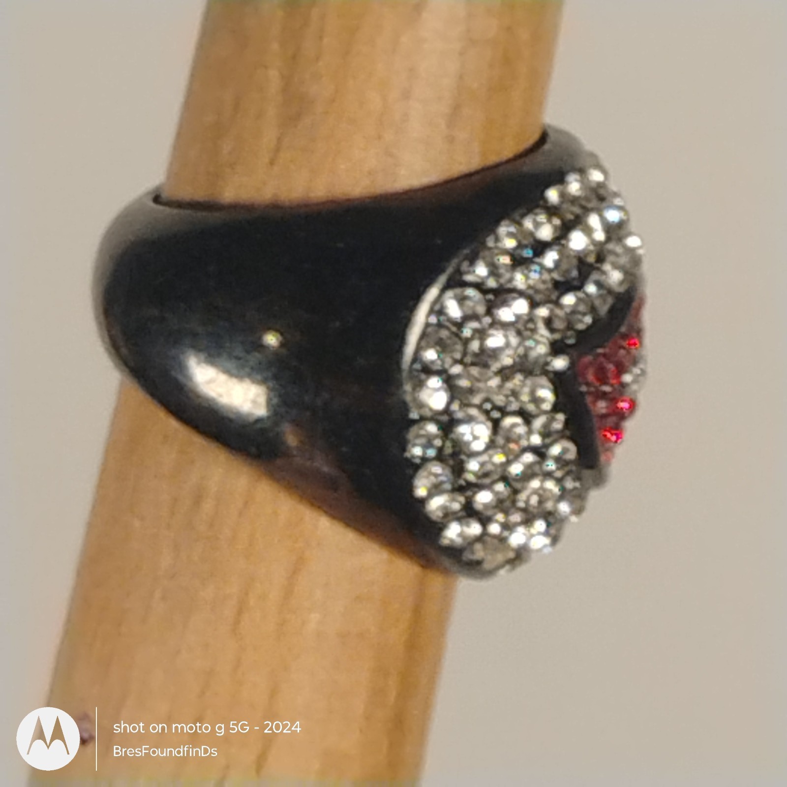 Rhinestone Lip Kiss Statement Ring Red Crystal He… - image 5