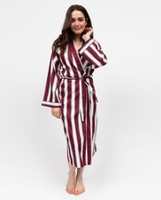 Cyberjammies Yasmin Womens Printed Stripe Long Dressing Gown