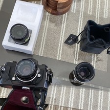 USED Nikkormat FT Film SLR W/ 50mm F2 Lens 28 mm F2.8 & F 55mm macro NikKOR-2