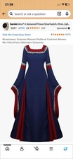 Medieval Renaissance Palace Dress Square Collar Slim Long Skirt Cosplay Costume
