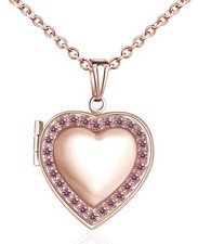 Love Heart Locket Necklace Holds Pictures Small Photo Lockets